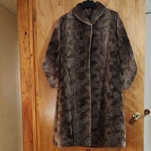 Vintage Genuine Llama Fur Coat Leon Pierret Davidson's Paris Gotham New York 2X
